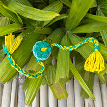 Load image into Gallery viewer, Premium Flower Crochet Thread Rakhi with Roli Chawal Combo: Blue
