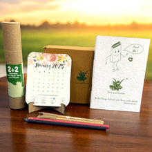 Load image into Gallery viewer, Plantable Calendar 2025, Seed Diary, 4+4 Seed Pen and Pencil Combo
